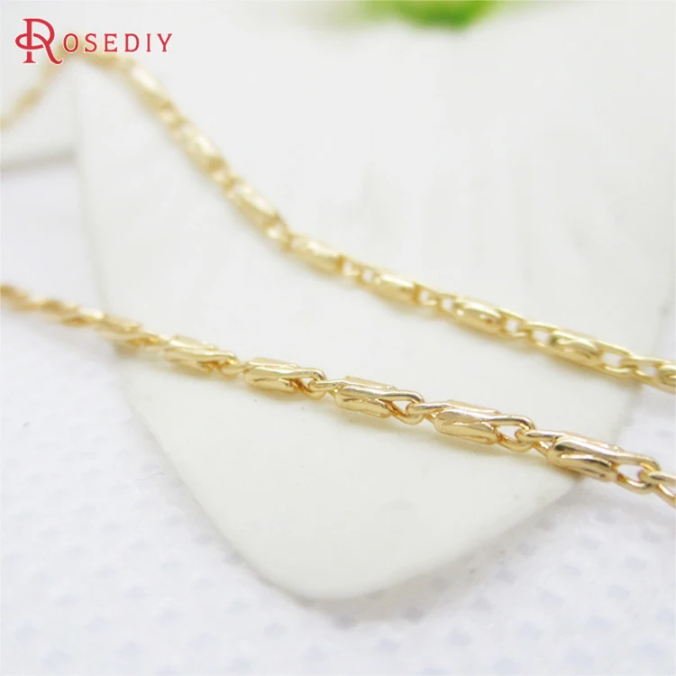 Медная позолоченная цепочка для ожерелья 2 метра толщина 1 3 мм 24 К цвета