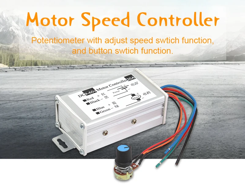 12V 24V 20A Макс. PWM двигатель постоянного тока Плавная переменная Скорость контроллер 25 кГц Лидер продаж