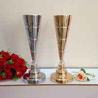 2016 new style 45cm 17 7 silver or gold wedding flower vase wedding table stand wedding decoration supply 10 pcslot