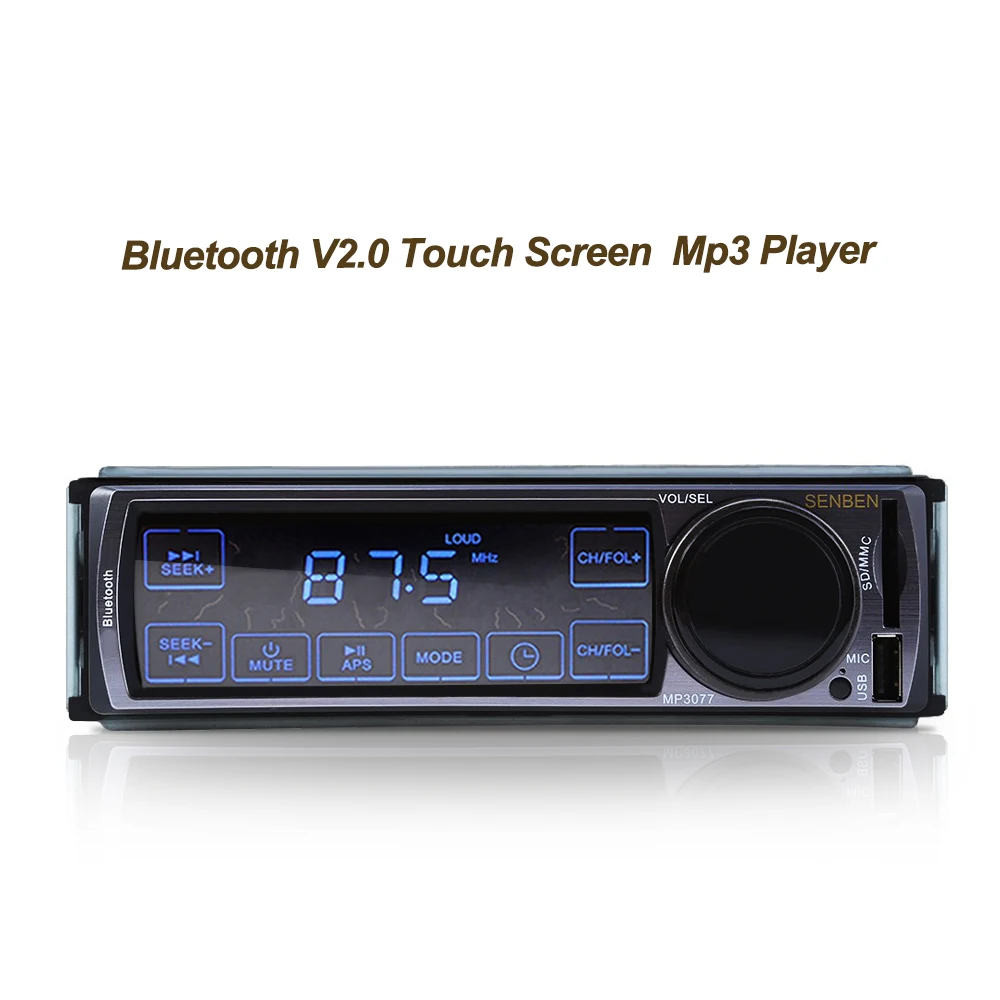 2017 Лидер продаж Black Metal 3077 12 В Аудиомагнитолы Автомобильные FM стерео Bluetooth V2.0