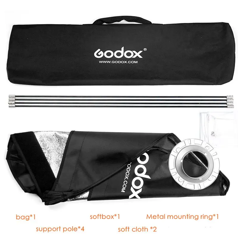 Софтбокс Godox 60 см * 90 Bowens Mount soфтbox Speedlite Studio Strobe Flash Photo светоотражающий диффузор для