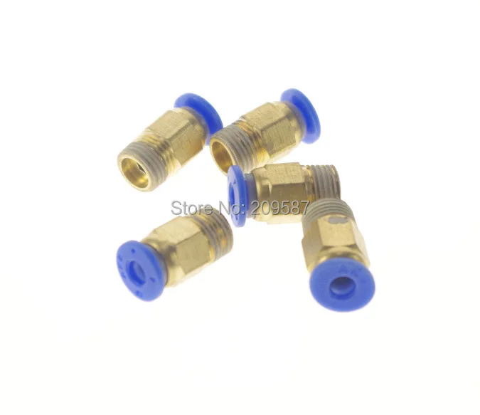 

(5) Pneumatic Push In Tube OD 12mm x 3/8" BSPT Threaded Male Jointer Connectors