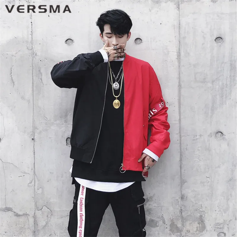 VERSMA, Корейская мужская куртка в стиле Харадзюку, Ulzzang, с лентой, в стиле пэчворк, пальто, осень, уличный стиль, хип-хоп, армейский пилот, MA1, куртка-бомбер для мужчин