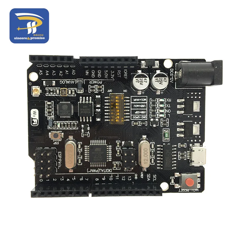 UNO R3 + WiFi ATmega328P ESP8266 (память 32 Мб) Φ CH340G для Arduino Uno NodeMCU WeMos Новое поступление |