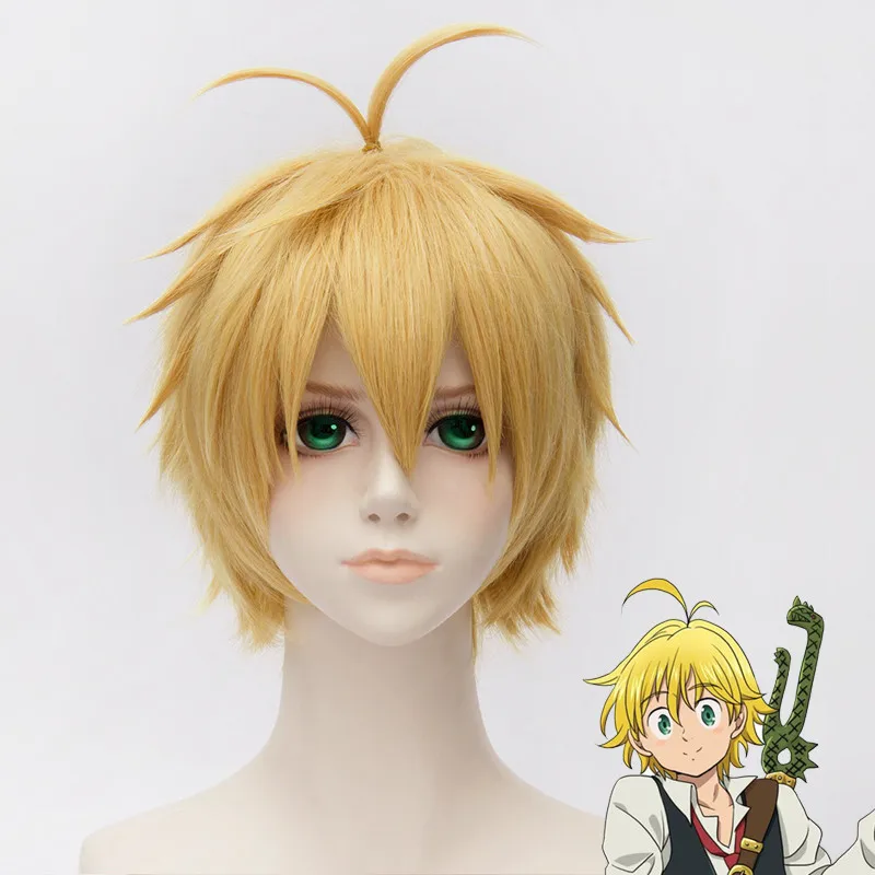 Аниме Seven Deadly Sins nanatsu no taizai Дракон грех гнев мелиода Косплей Костюм Полный комплект униформы рубашка жилет галстук брюки - Цвет: Wig