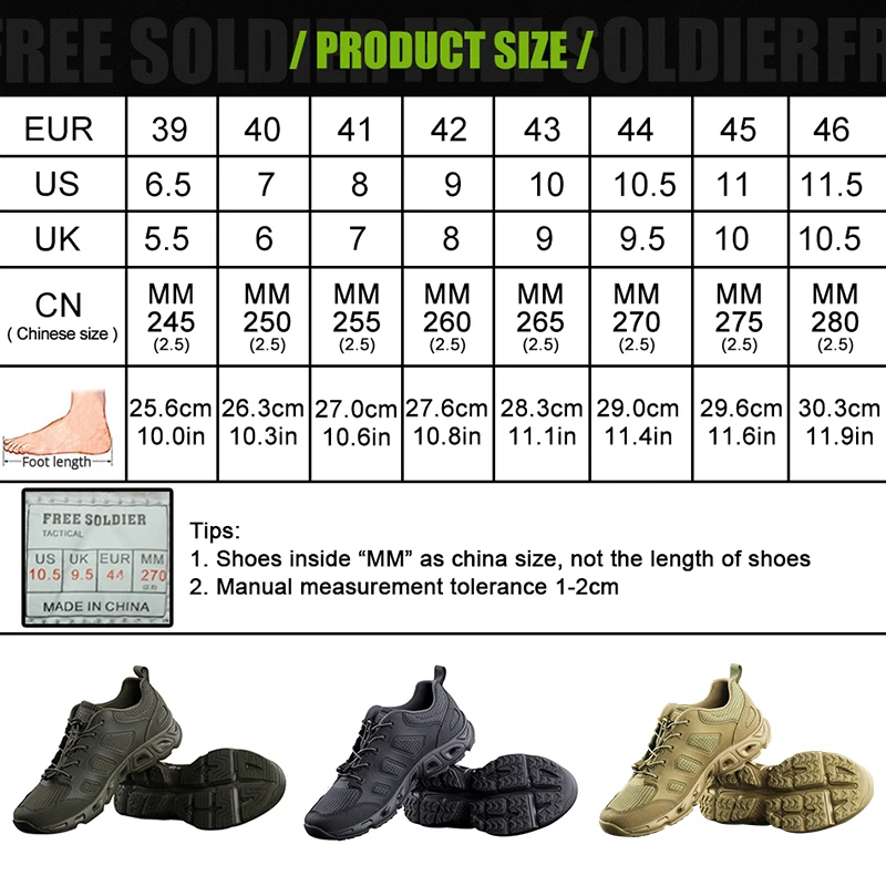 FREE SOLDIER outdoor sports camping tactical military upstream shoes hiking waterproof breathable quick-drying for men | Спорт и