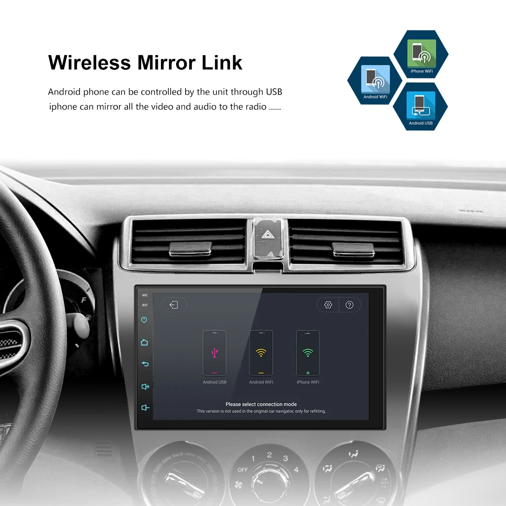 AMPrime 2din Авторадио Мультимедиа для Android плеер 2 din универсальный gps Mirrorlink