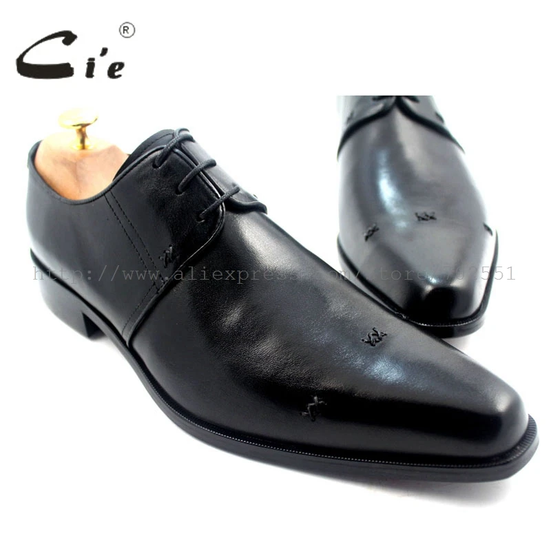 Мужские туфли-Дерби ручной работы cie из натуральной телячьей кожи с острым носком