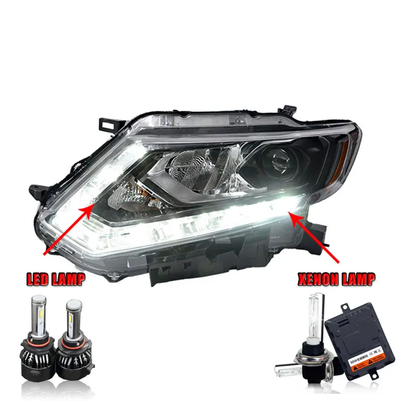 LED HighBeam 2 шт. автомобиля Стиль светодиодный фары для Nissan X-Trail для X-Trail фара светодиодный DRL объектив двойной луч H7 Ксеноновые bi Xenon объектива - Цвет: LED HighBeam