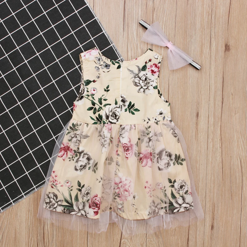 2018 Summer Baby Kids Dress Children Girls Sleeveless Floral Princess Clothes Dresses for | Детская одежда и обувь