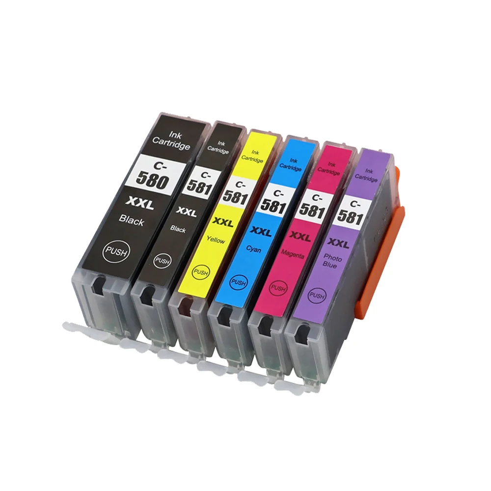 6PK  Compatible PGI580 580XXL CLI 581 XXL ink cartridge for CANON Pixma TR7550 TR8550 TS6150 TS6151 TS8150 TS8151 TS8152 images - 6