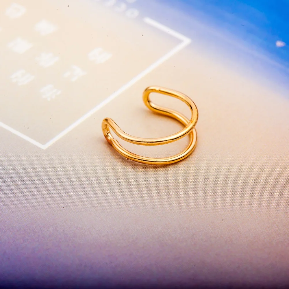 Простые u-образные ушные кости Клип двойной линии элемент кольцо размер серьги