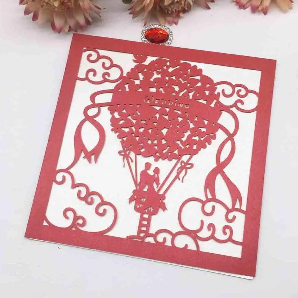 

30pcs/lot Happy Wedding Laser Cut Wedding Invitations Card Romantic Wedding Party Invitations Decorations