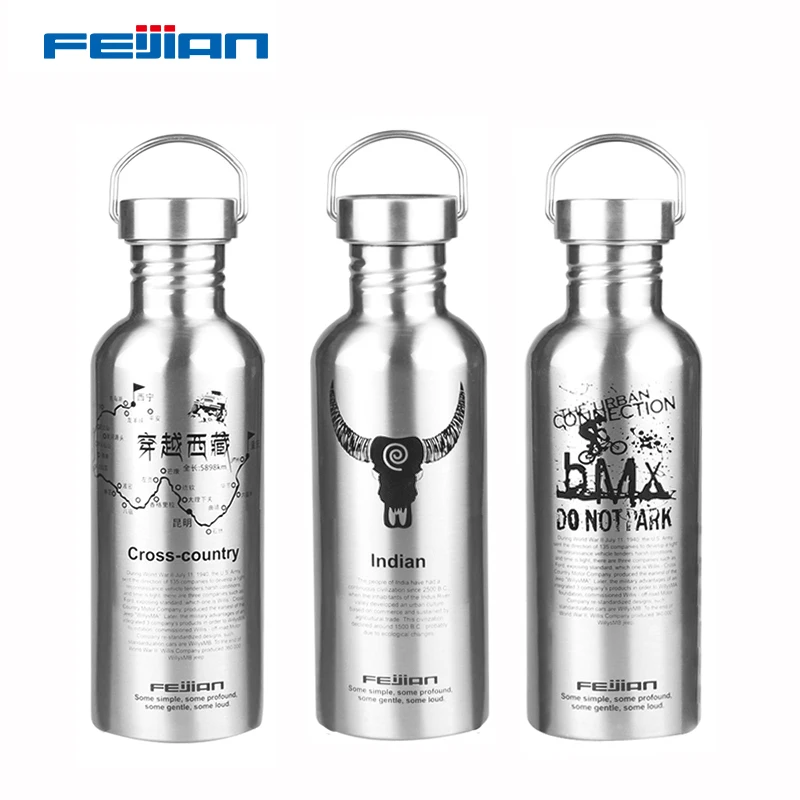 Бутылка для воды FEIJIAN 304 бутылка напитков из нержавеющей стали герметичная фляжка