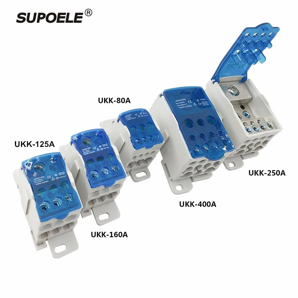 1 шт. UKK80A UKK125A UKK160A Соединительный клеммный блок 1 во многих из din-рейку распределительная коробка