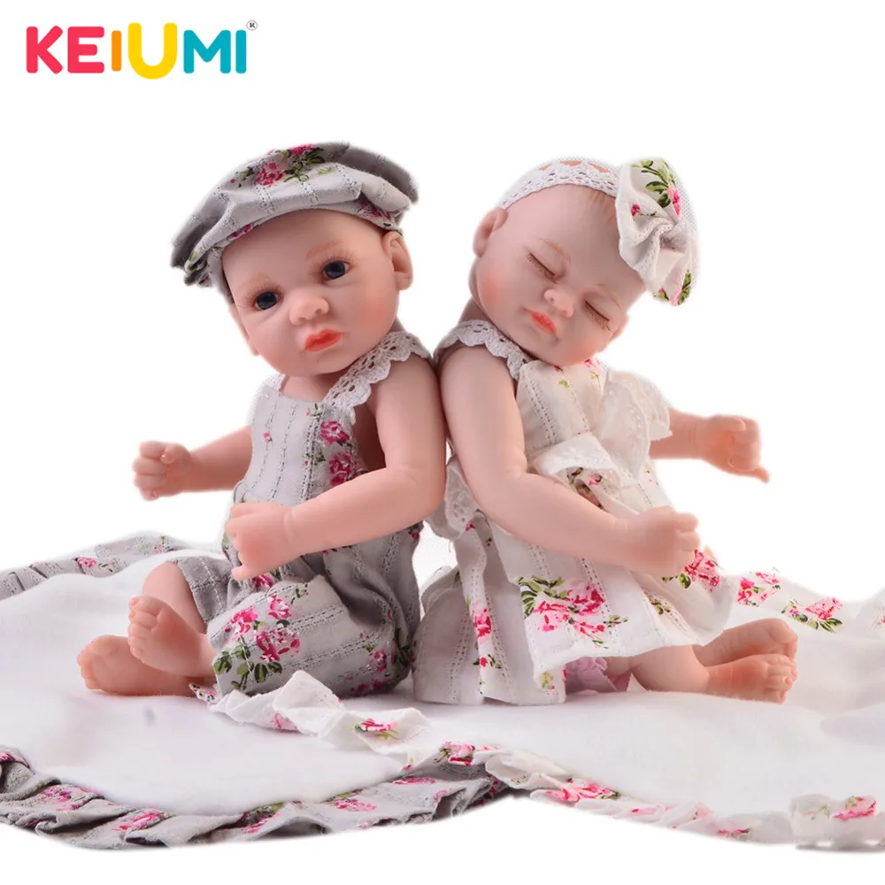 Модные 11 дюймов мини куклы Reborn Младенцы полный силиконовый винил тело