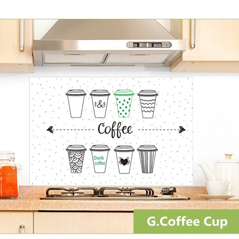 60*90 см кухонные настенные наклейки кофейные узоры DIY художественные декорации