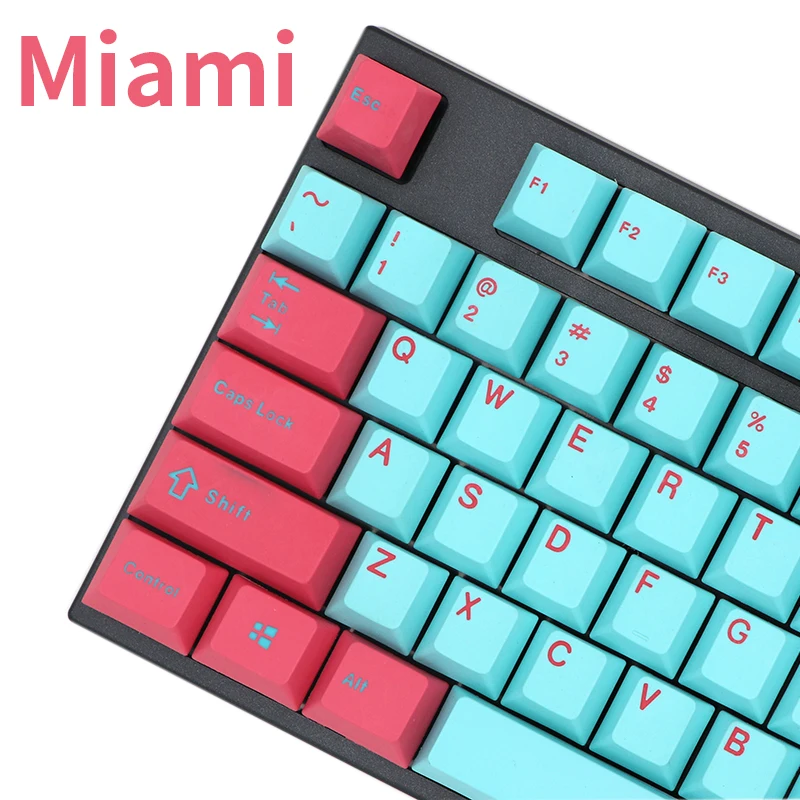 BGKP Miami Doubleshot PBT Keycaps верхняя боковая печать 108 клавиш 87Key 61Key для Cherry MX переключатели