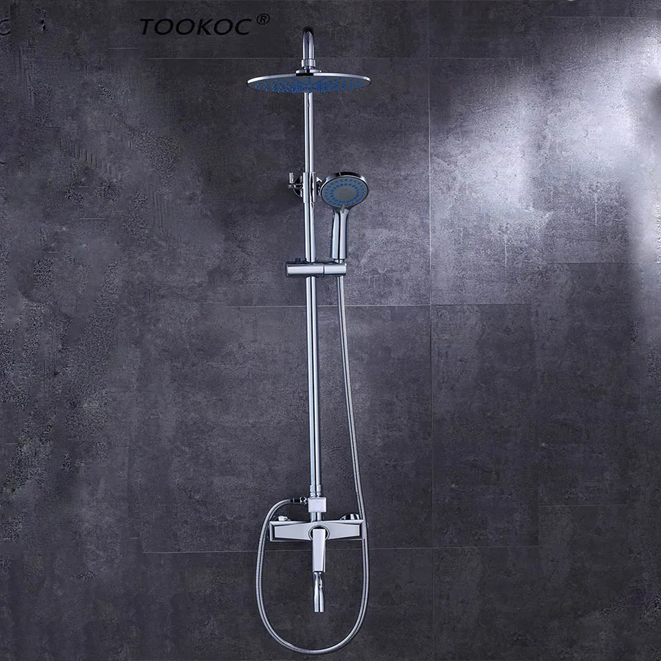 TOOKOC Bathroom Shower Mixer Faucet Rotate lifting Tub Spout Wall Rainfall Head Handshower Cold and Hot Water | Обустройство дома