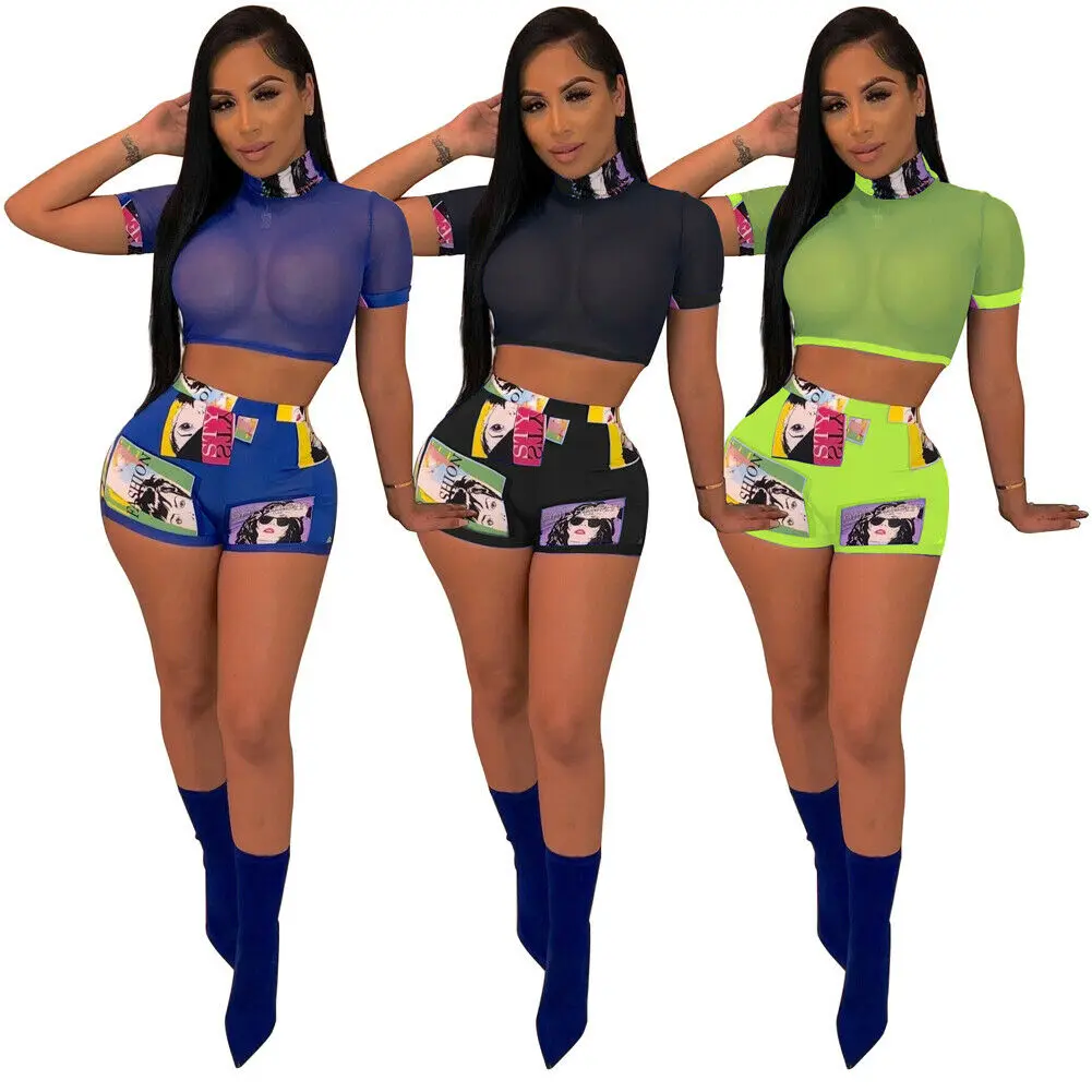 Женский флуоресцентный костюм для фитнеса комплект из двух предметов топ с