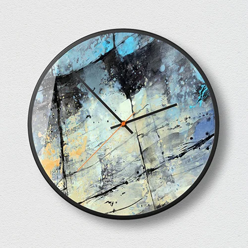 C 12 дюймов художественная живопись маслом настенные северные часы гостиная кварцевые бесшумные электронные часы креативные настенные часы спальня домашний декор - Цвет: C