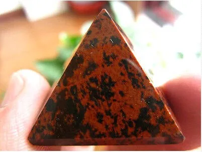 

32-30MM Natural Quartz Crystal red Obsidian Pyramid Healing China