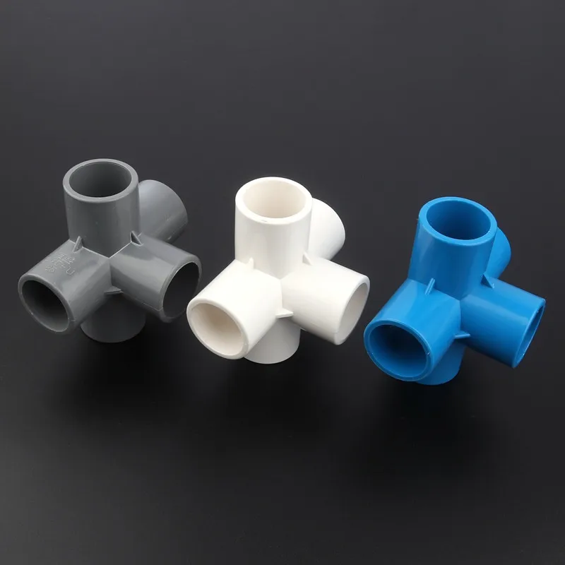 

15pcs/lot 25mm PVC Connector Stereoscopic 5Ways Garden Irrigation System Aquarium Tank Socket Tube Adapter Water Pipe Connectors