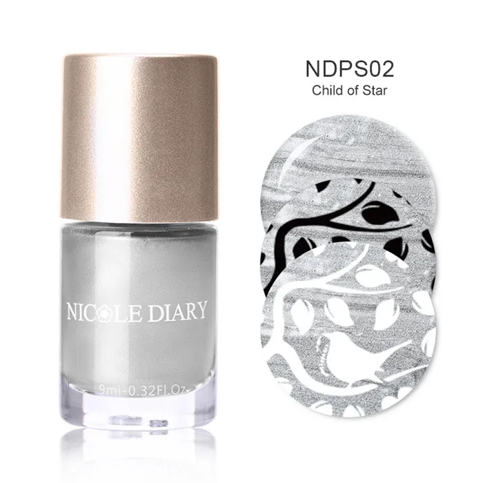 Water-based NDPS02 NICOLE дневник стемпинг ногтей покрытие 9 мл оболочка мерцающий лак Блестящий Блеск маникюр лак для ногтей Vernis праймер - Цвет: Water-based NDPS02