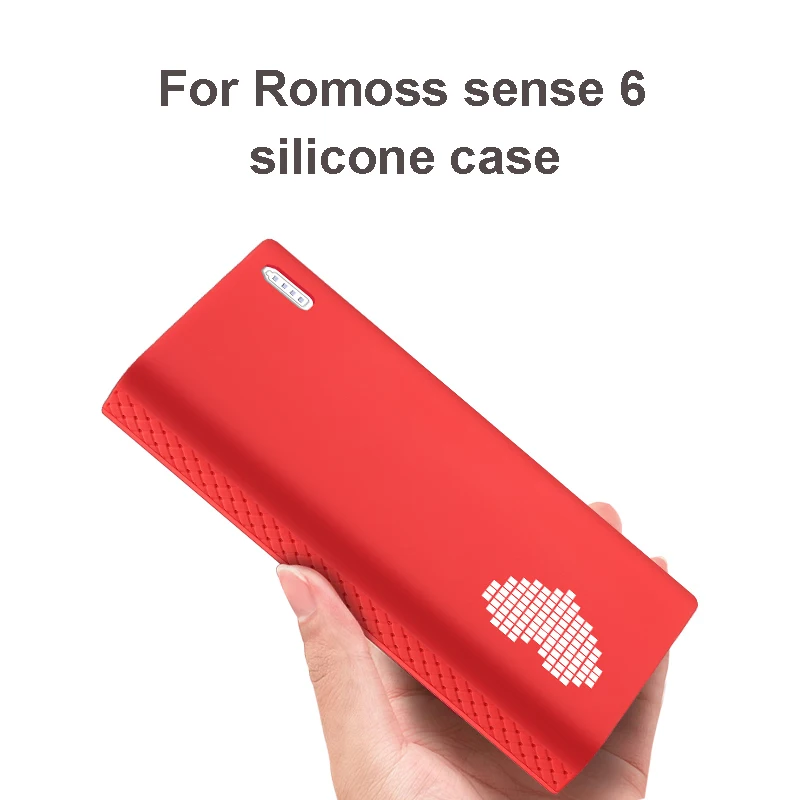 

silicone case for Romoss sense 6 power Bank soft silicone anti-collision anti-skid cover mobile power skin case