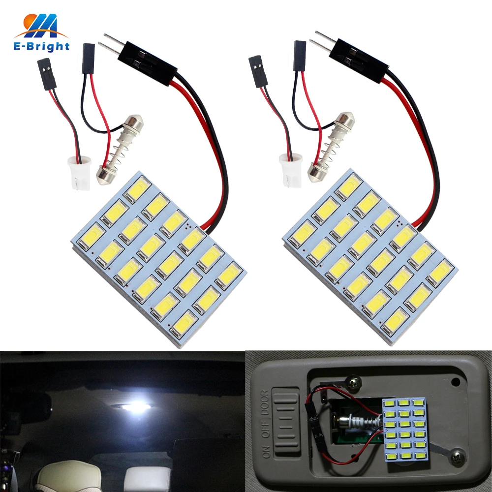 YM E Bright 2 шт. светодиодные панели 5730 18 SMD светодиодный s 12V DC с T10 фестон адаптер