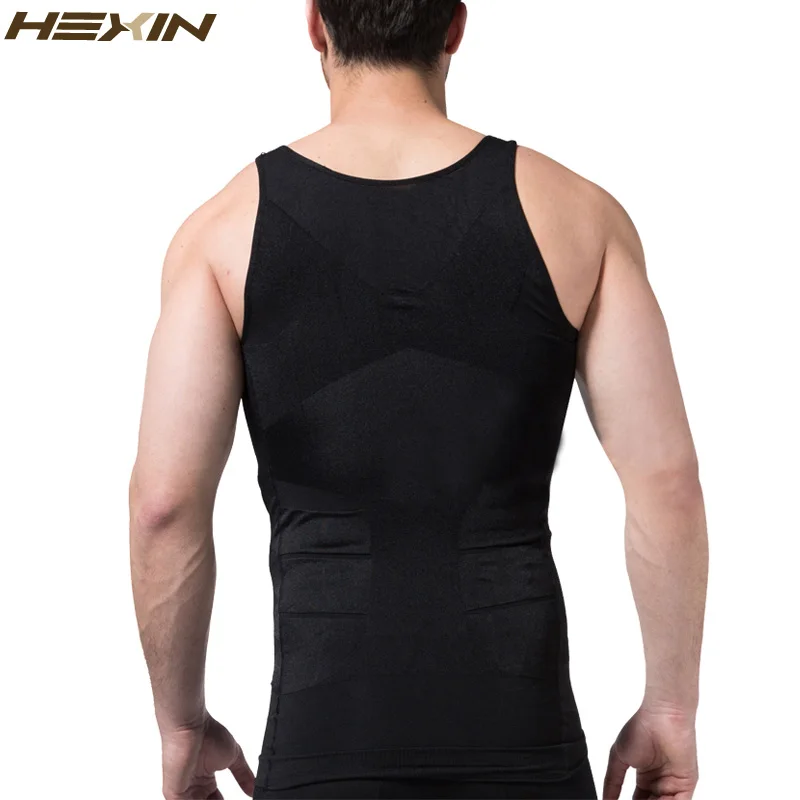 HEXIN мужской корсет для похудения компрессионная рубашка контроль живота тонкая