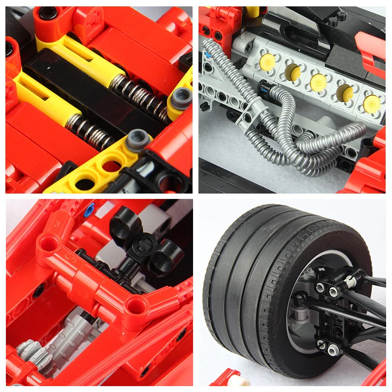 1242 шт. Technic серия красный F1 формула гоночный автомобиль 1:8 Модель Набор