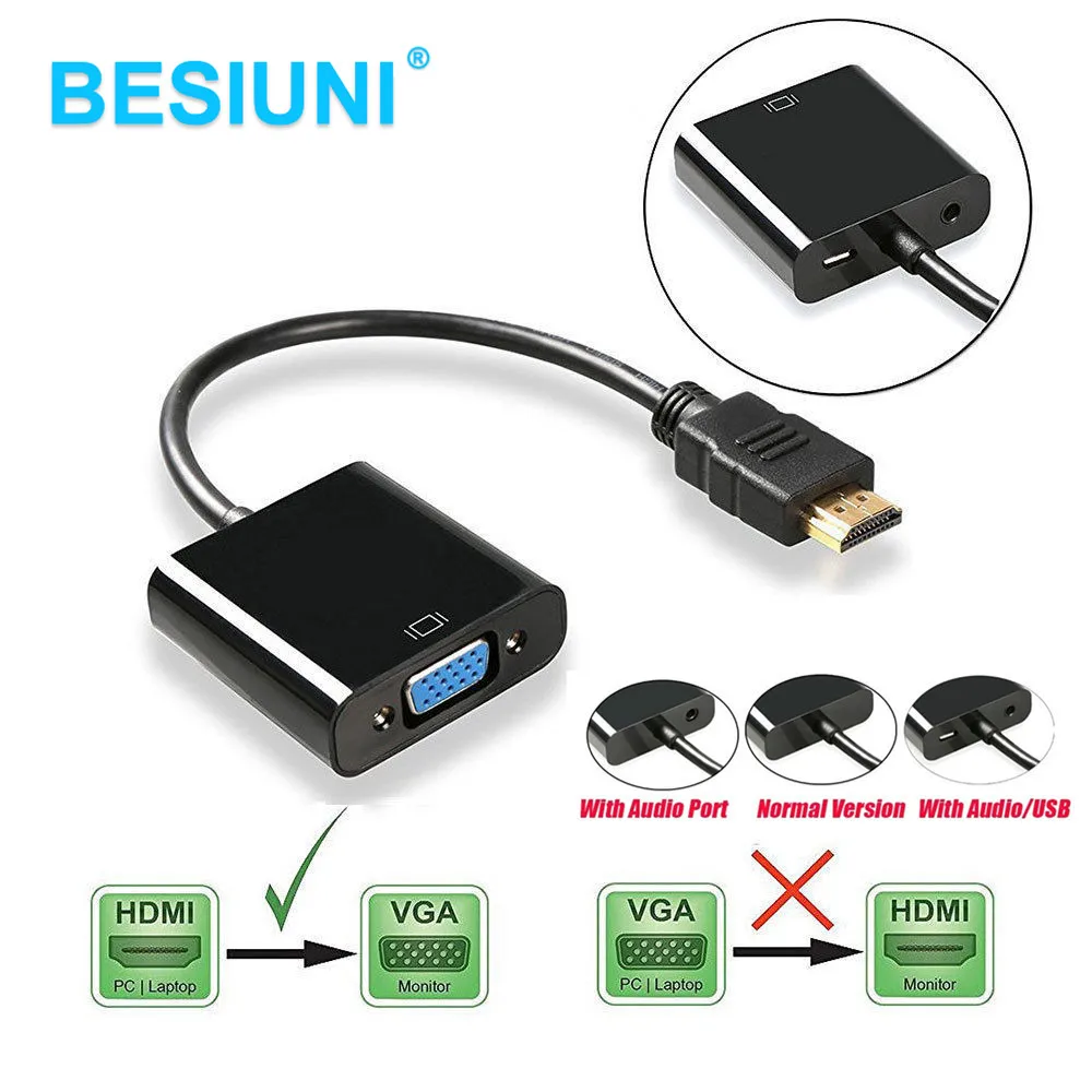 Кабель Переходник HDMI VGA 1080P для ПК ноутбука DVD|vga cable hdmi|cable hdmihdmi to vga |
