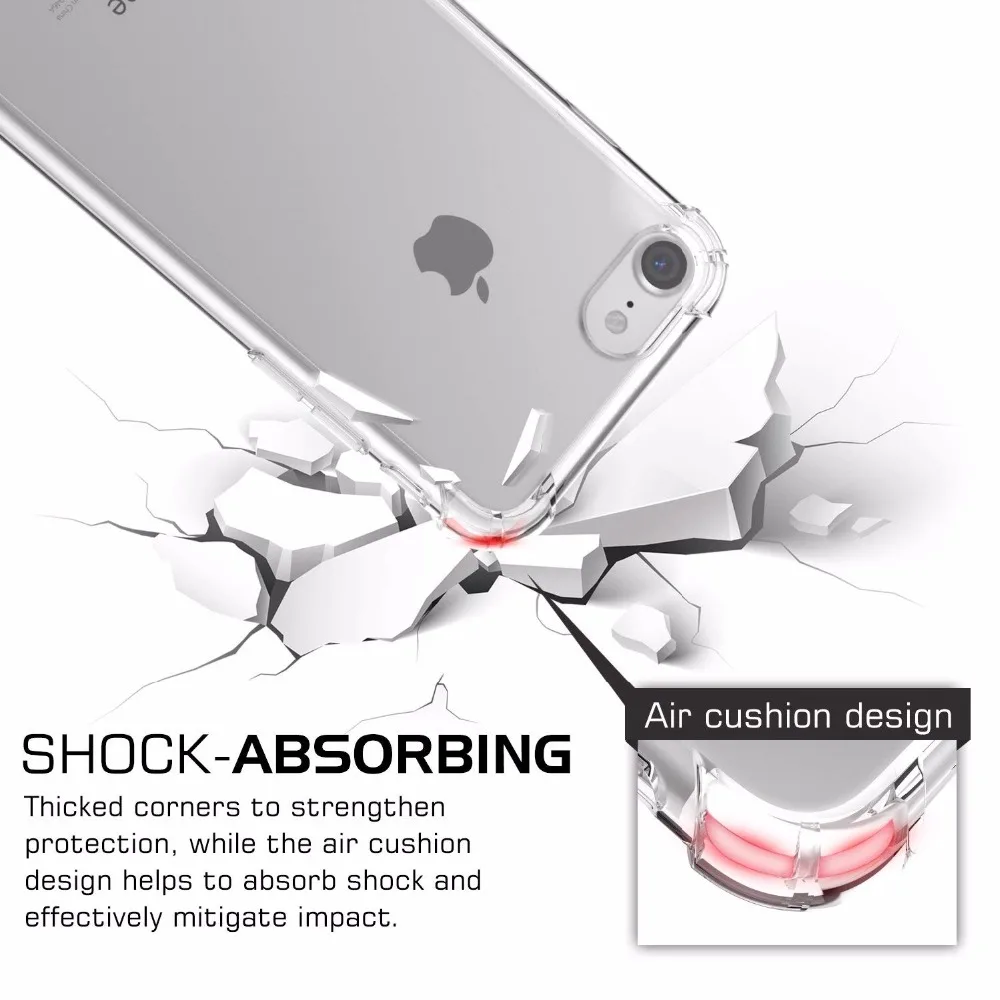 Чехол для iPhone 8/iPhone 7 гибкий гелевый бампер из ТПУ прозрачный ультратонкий