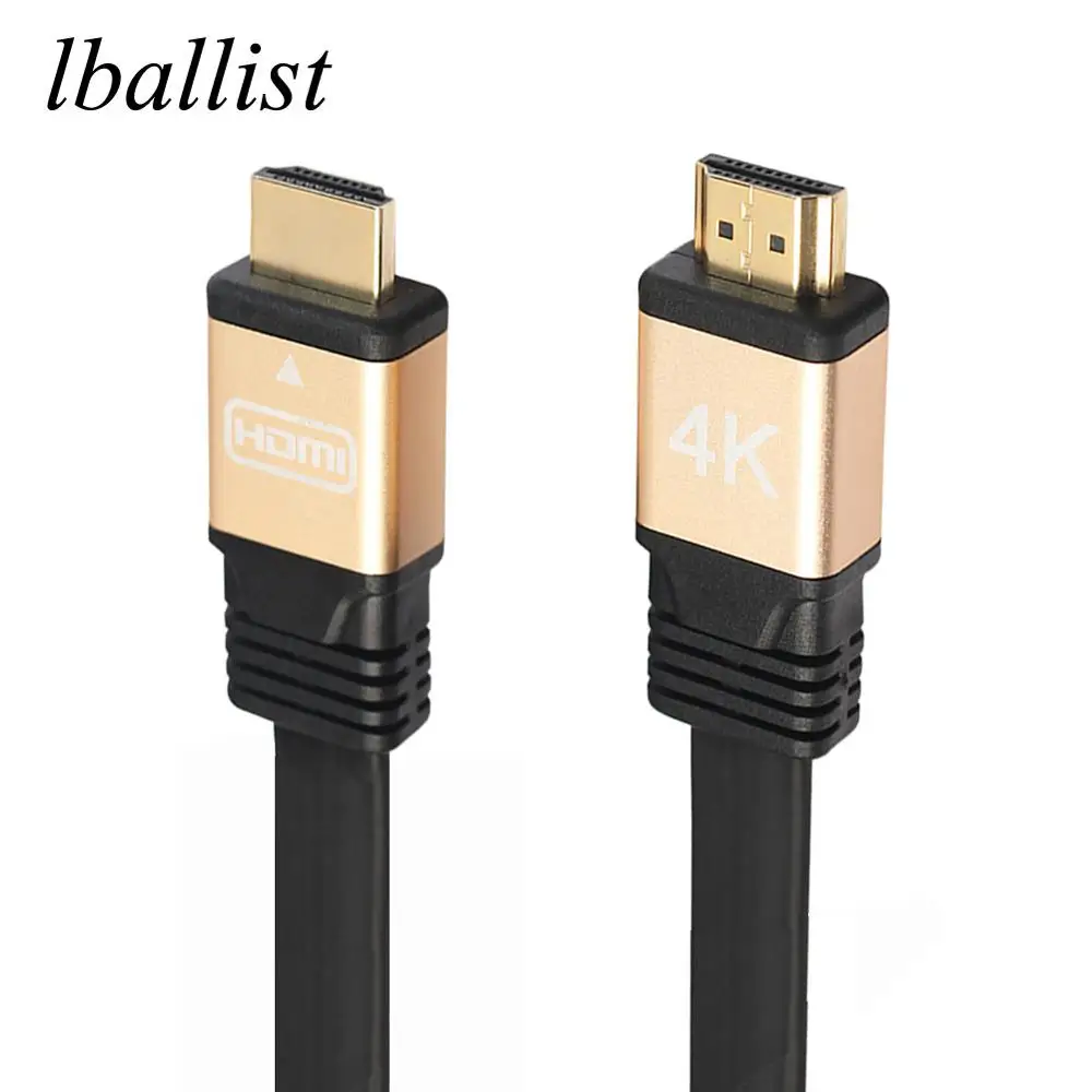 Lballist позолоченный HDMI плоский кабель 2 0 4K x 2K Высокоскоростной Ethernet Поддержка