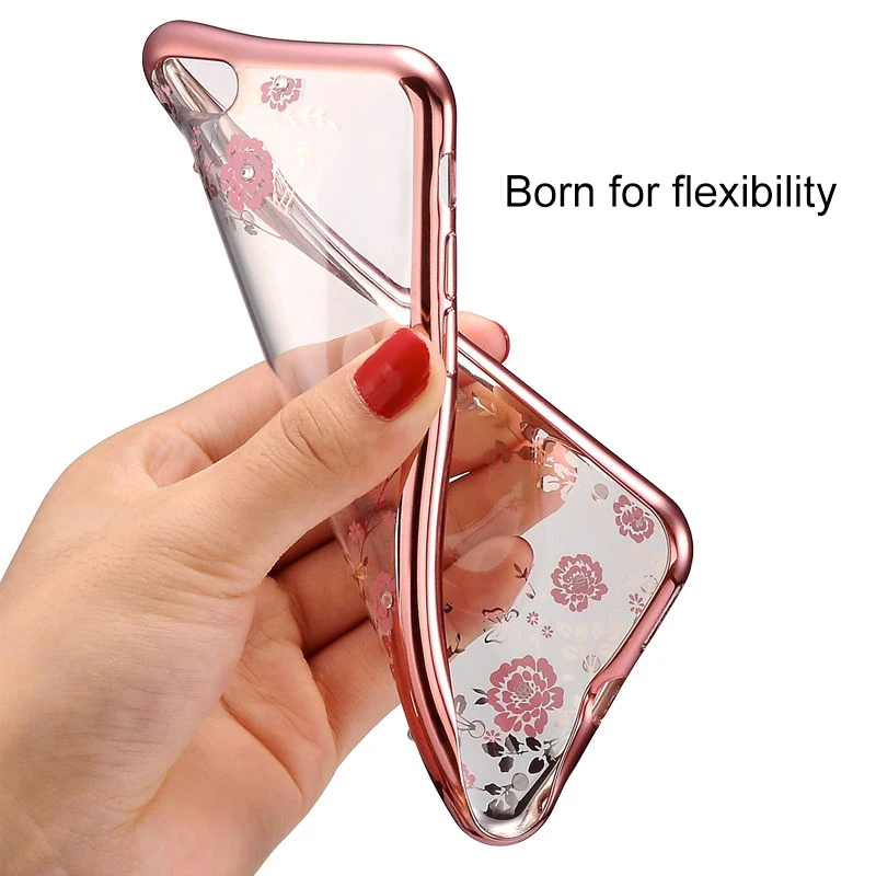 Роскошный силиконовый чехол с 3D цветами для iPhone 6 s 6S 7 7S iPhone 8 Plus X 10 5 5S 5SE 4 4S 6plus 6splus 7Plus 8 Plus чехол для сотового телефона