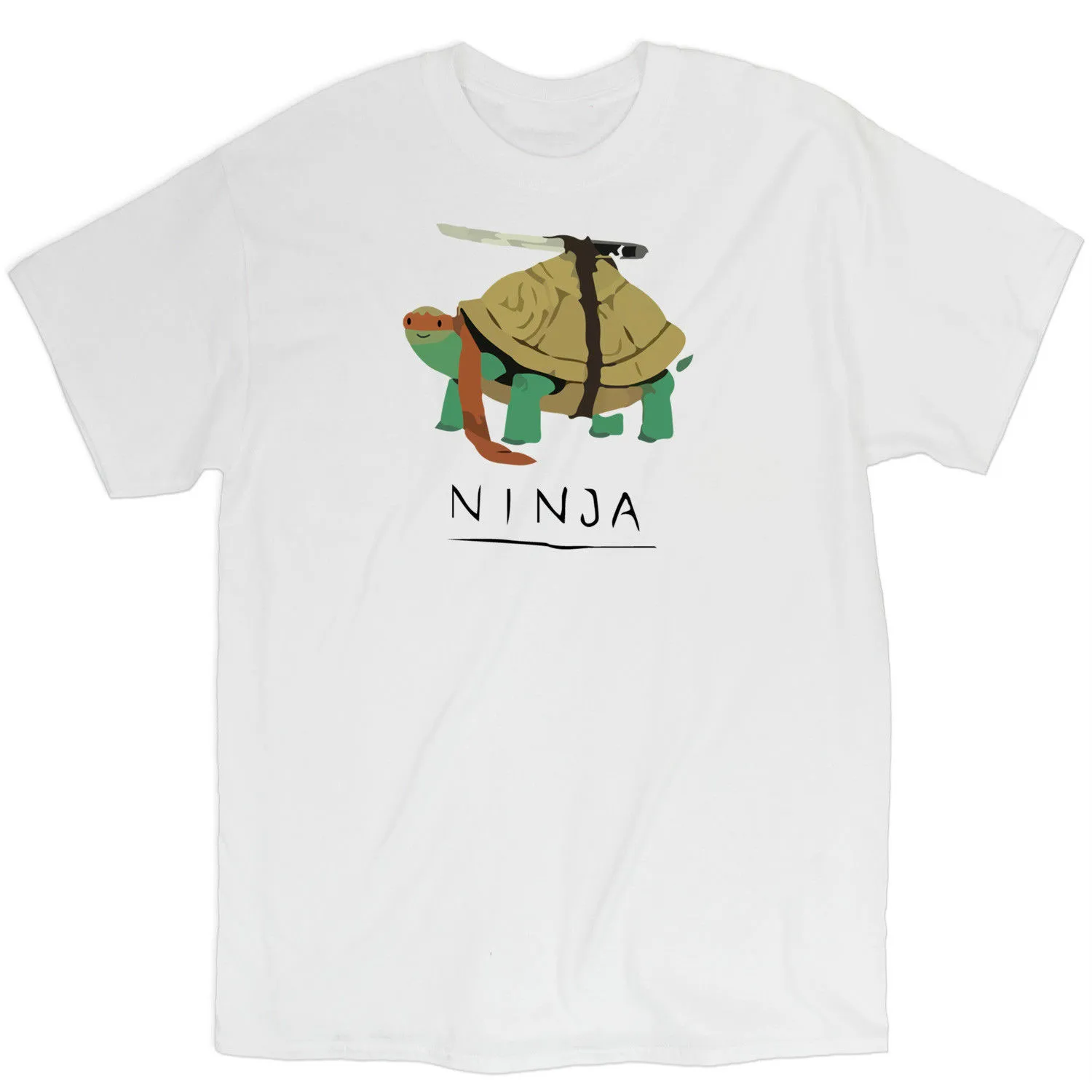 100% хлопок ниндзя черепаха смешно Martials искусств Для мужчин свободные Fit Tee S