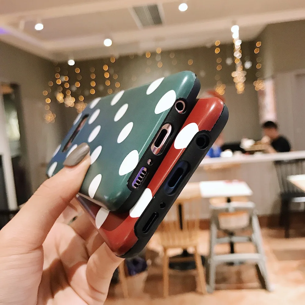 Мягкий чехол IMD в горошек с милым классическим рисунком для Samsung S9 S9Plus | Мобильные
