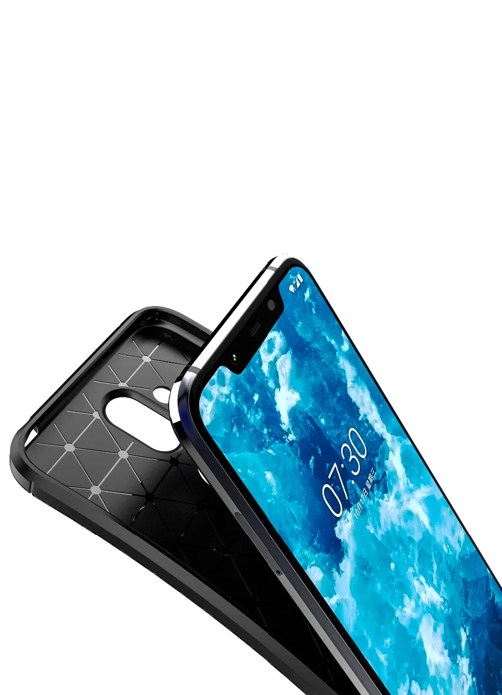 Мягкий силиконовый чехол из ТПУ и углеродного волокна для Nokia 7 1 6 Plus 2 3 5