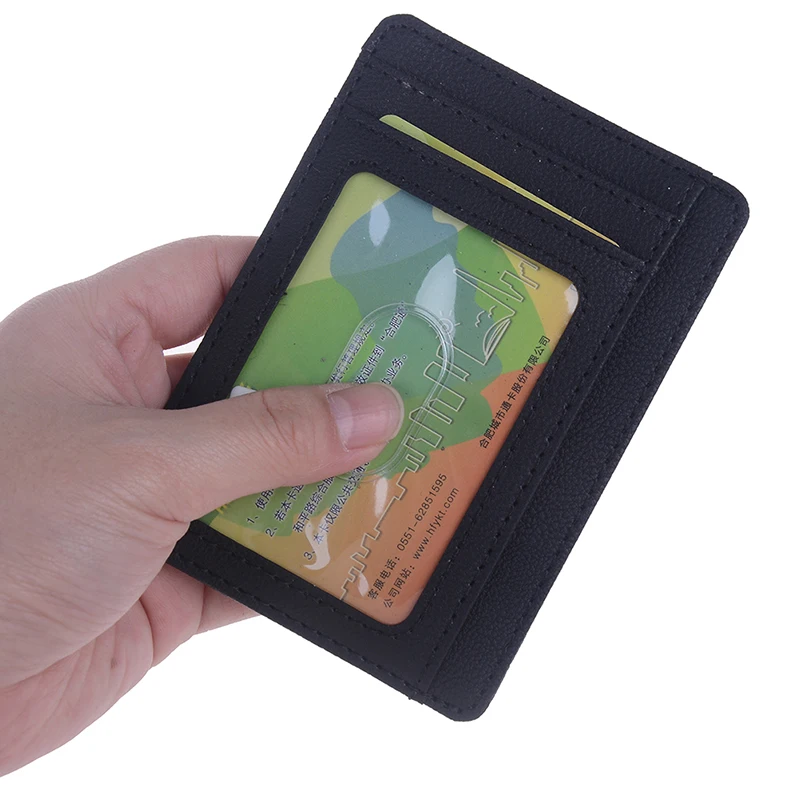 

Men RFID Blocking Slim Wallet Leather Front Pocket Wallet Genuine Leather Money Clip for Man Minimalist Clamp Purse