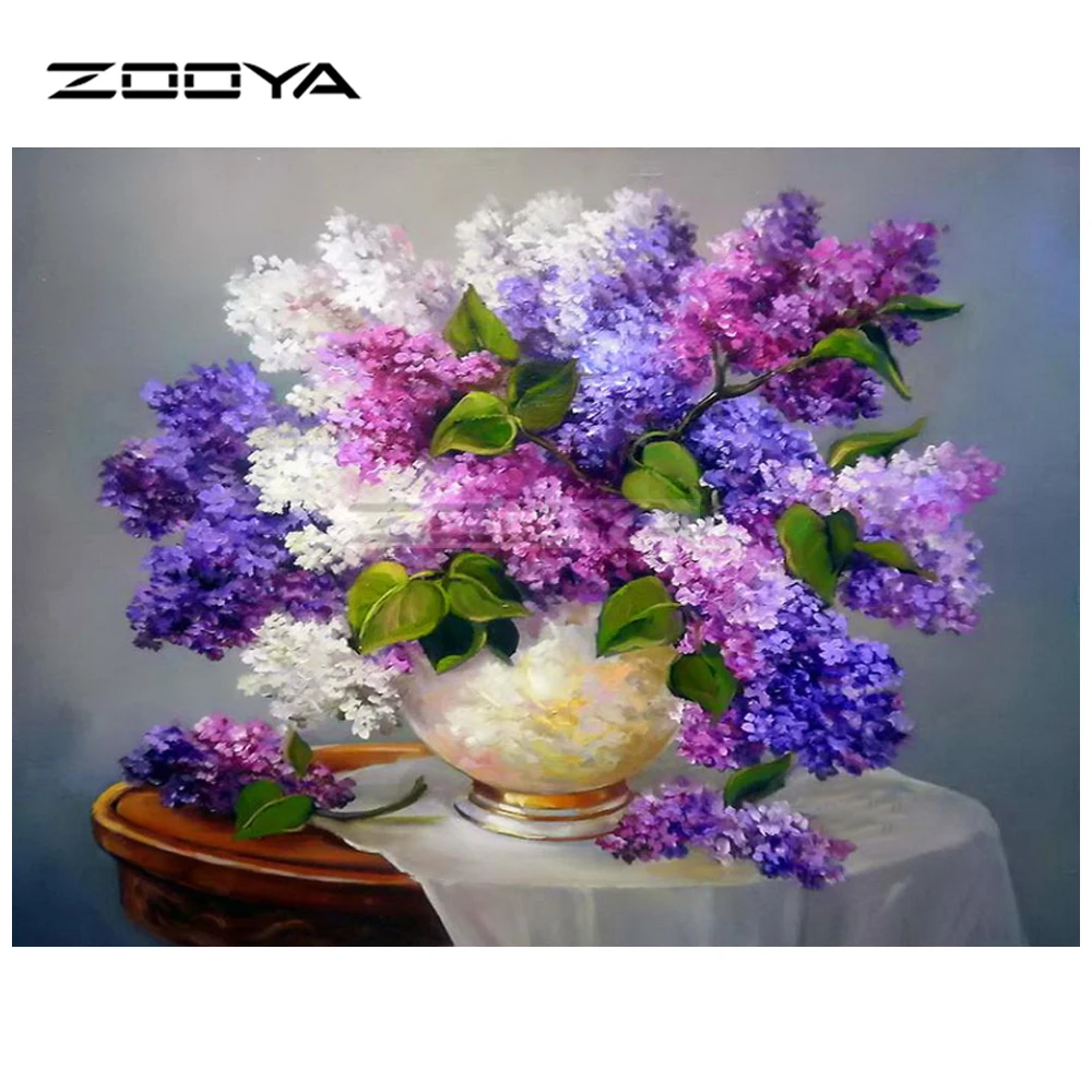 ZOOYA Алмазная вышивка 5D DIY алмазная живопись Сиреневый цветок желтая бутылка