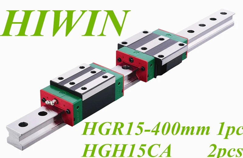 Новый линейный направляющий рельс HIWIN HGR15 длиной 400 мм с 2 шт. линейной каретки