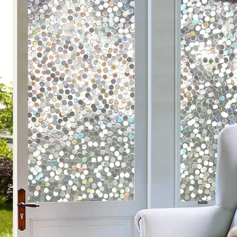 Stained Round window foil film 3D Static Cling toning bathroom window glass sticker furniture PVC film Decorative vinyl 60*500cm