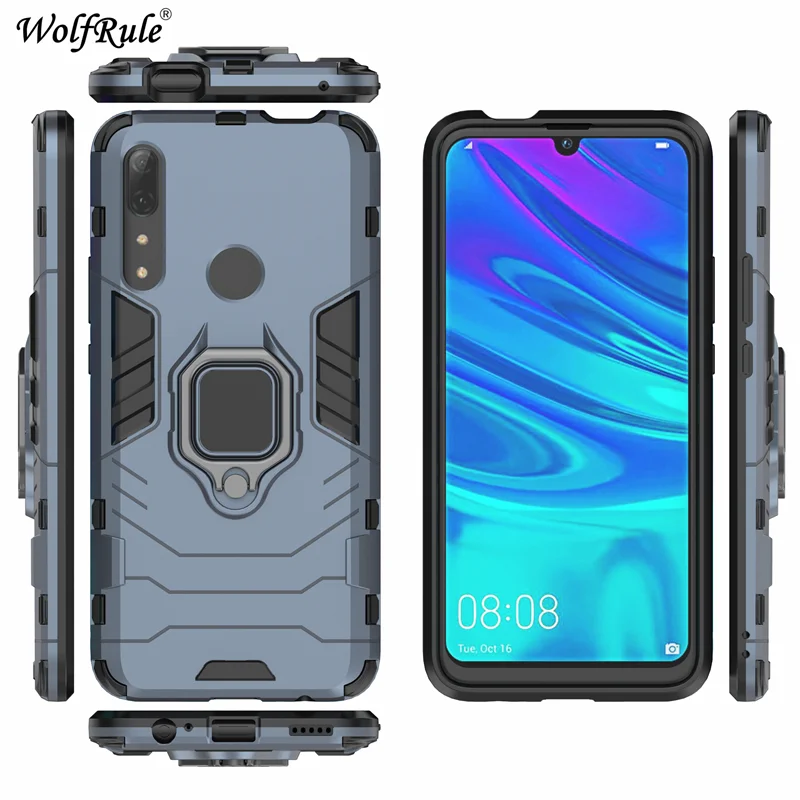 Navyblue Магнитный чехол-держатель для huawei Y9 Prime чехол прочный металлический чехол с кольцом-подставкой для huawei Y9 Prime чехол-крышка Y9 Prime - Цвет: Navyblue
