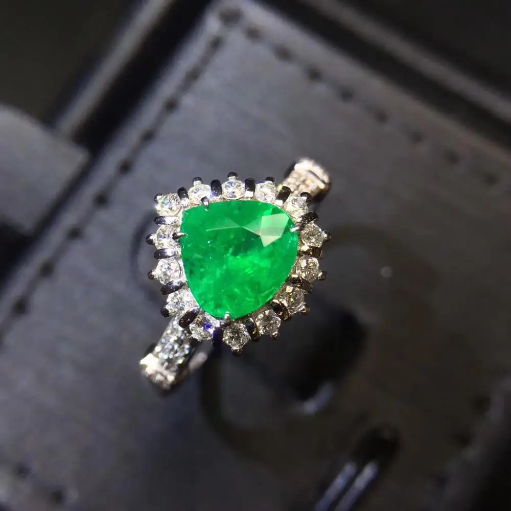 Fine Jewelry G18k Emerald Rings Real Diamonds 18K Gold Natural 1.02ct Gemstones Female Wedding for women Ring | Украшения и