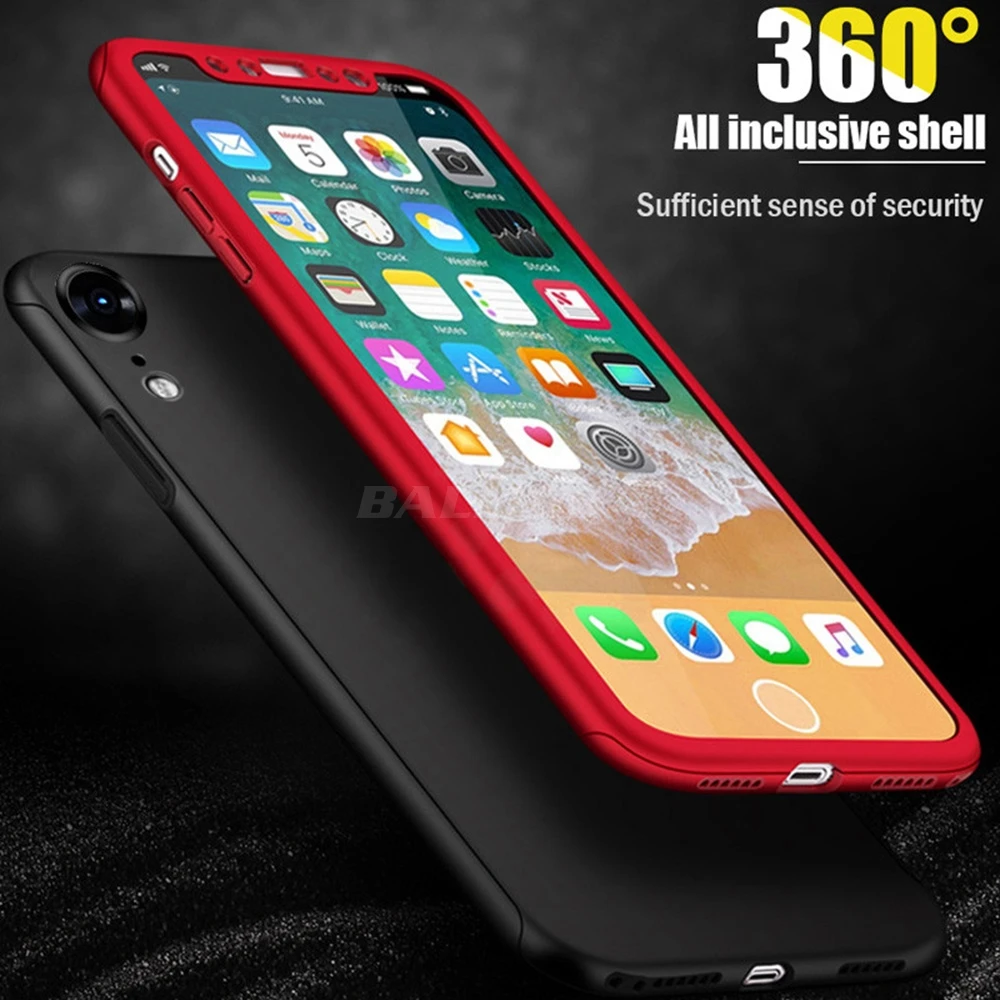 BALMORA 360 полный защитный чехол для телефона iPhone X XR XS Max противоударный ПК s XSMax с
