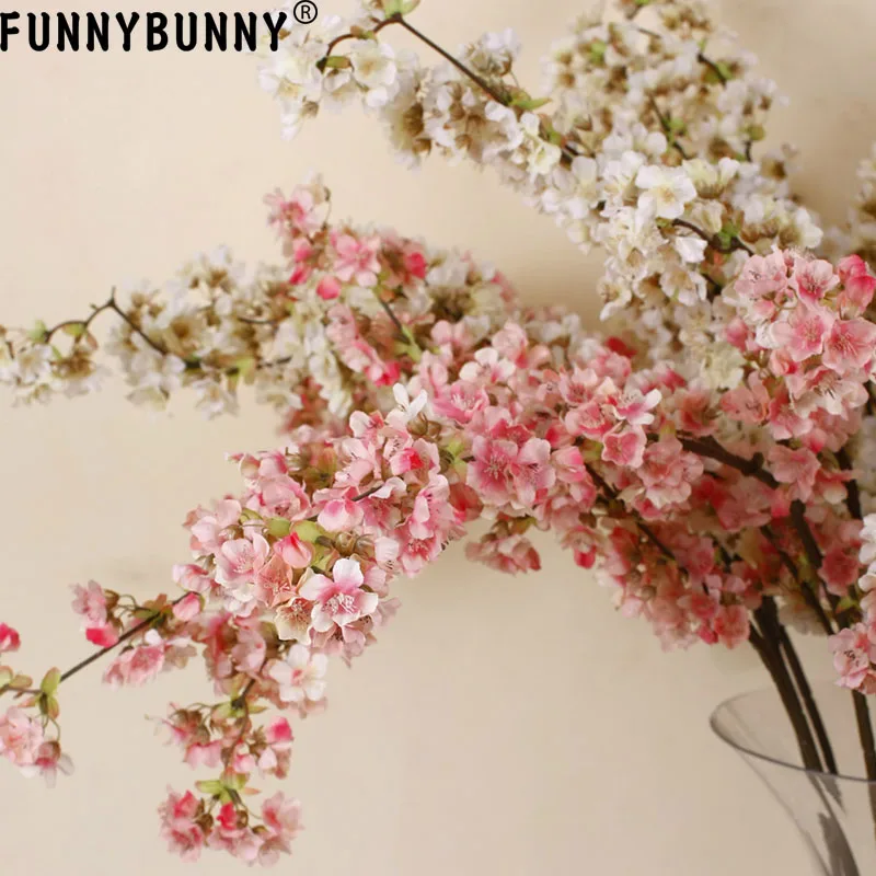 FUNNYBUNNY романтические искусственные ветви вишни шелковые цветы для дома Свадебные