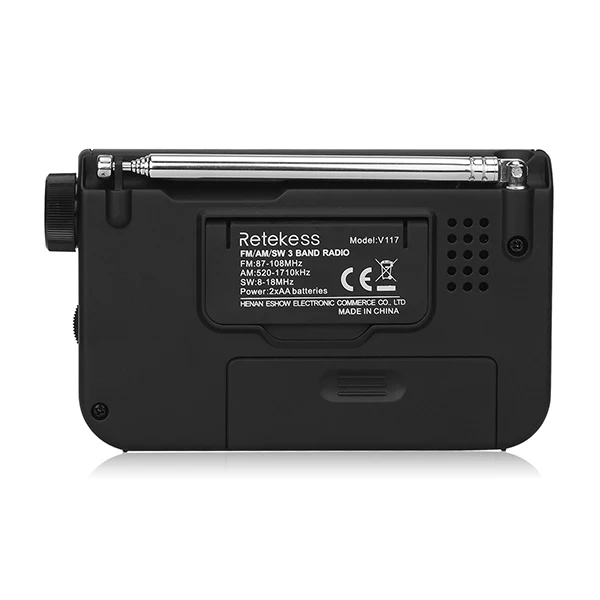 RETEKESS V117 радио портативный AM FM Небольшой Аварийный транзистор радио приемник коротковолновой батареи питание тюнер приемник для старшего