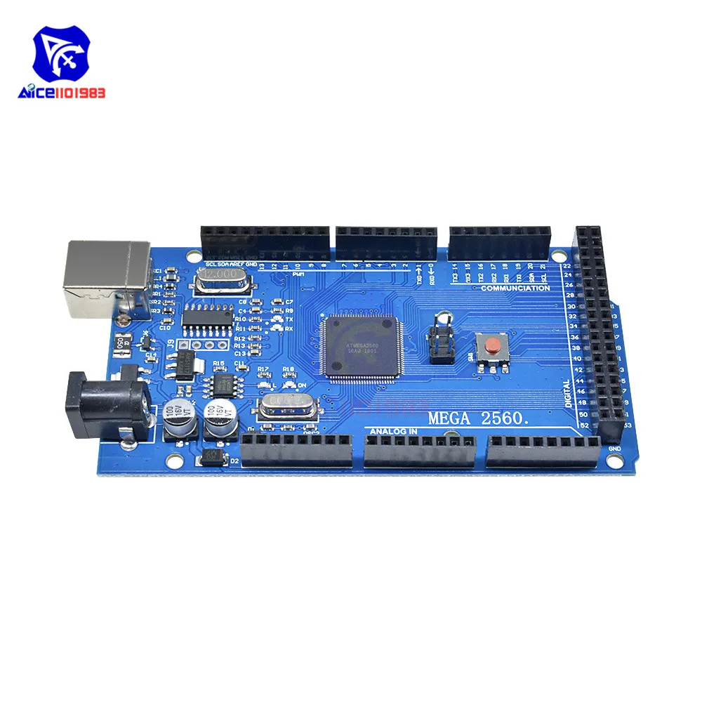 Mega2560 R3 ATmega2560-16AU CH340 макетная плата usb type B для Arduino