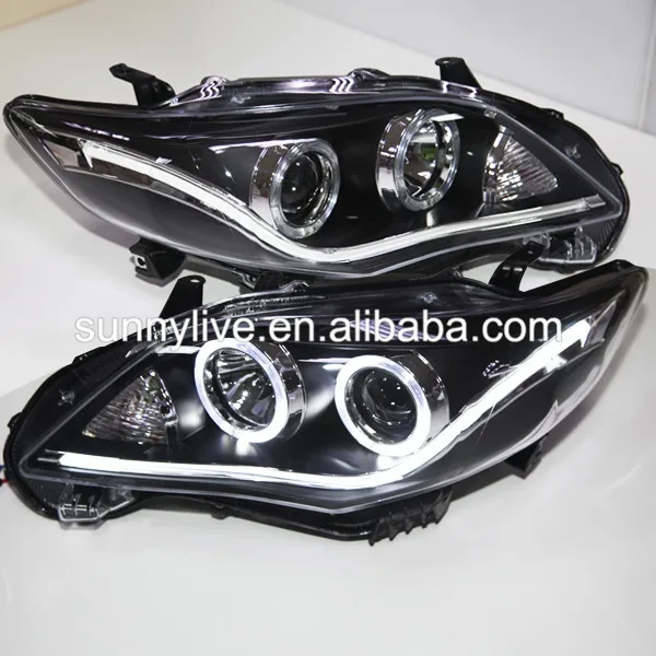 Правой Land вождения для Toyota Corolla Altis LED Angel Eyes фара 2011-2013 год yz Тип | Автомобили и